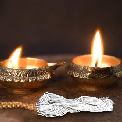 5 Pieces Cotton Hand Made Long Thick Sacred White Thread Pooja Janeu