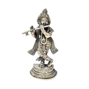 6 Inch Lord Krishna Brass statue for Home temple