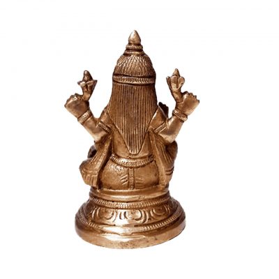 Goddess Laxmi Statue(Goddess of Wealth Prosperity ) Brass Gold Statue Idol 4 inches