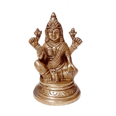 Goddess Laxmi Statue(Goddess of Wealth Prosperity ) Brass Gold Statue Idol 4 inches