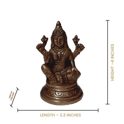 Goddess Laxmi Statue(Goddess of Wealth Prosperity ) Brass Gold Statue Idol 4 inches