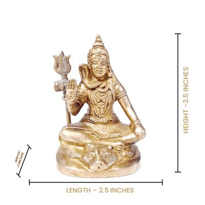 Lord Shiva Statue Made in Brass Metal 3.5 inches