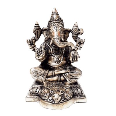 Hindu Lord Ganesha Brass God of Success 5.7 Inch Statue for Home