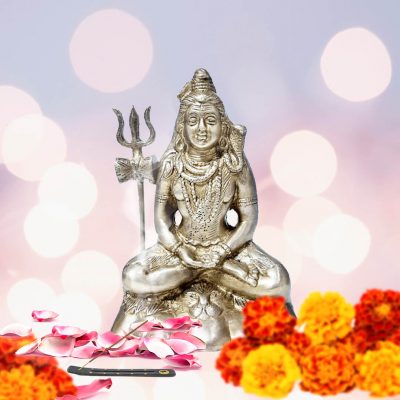 Lord Shiva Brass Statue Idol in Padmasana 6.3 inches