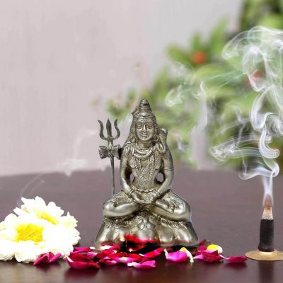 Lord Shiva Brass Statue Idol in Padmasana 6.3 inches