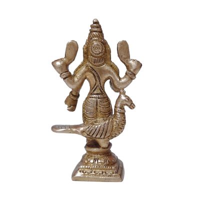 4 Inch Murugan Swami Brass Statue for Home Pooja