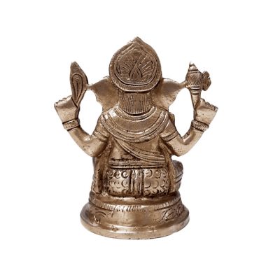 3.5 Inch Hindu Lord Ganesha Brass God of Success Statue for Home