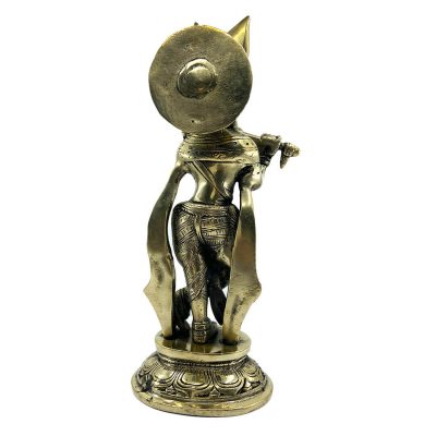 9 Inch Lord Krishna Brass Idol for Home temple