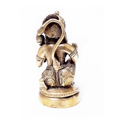 Hindu God Hanuman Bajrangbali 4.5 Inch Brass Statue for Pooja Temple
