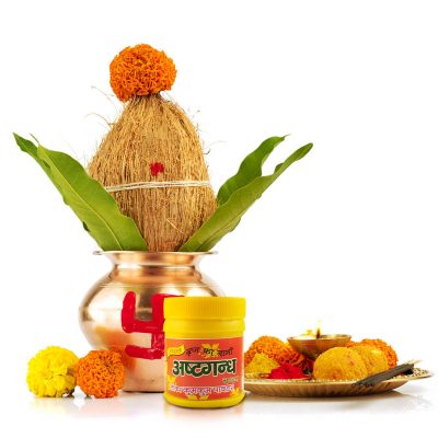 Special Brij Yellow Ashtgandh Chandan for Pooja (Pack of 2)