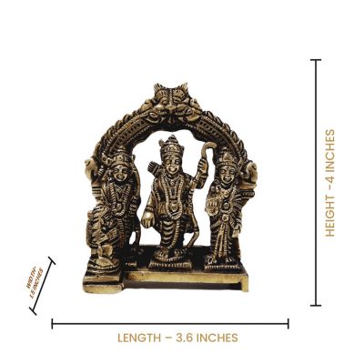 4 Inch Ram Darbar (Ram, Sita, Laxman & Hanuman) Murti Idol Statue Sculpture