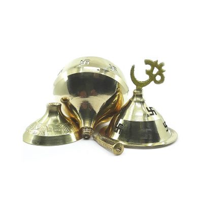 OM Swastik Hindu Brass Akhand Jyoti Diya for Pooja Indian Akhand Diya for Home Pooja