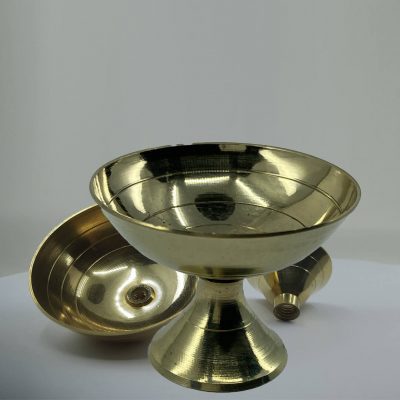 Handmade Indian Pooja Golden Oil lamp for Home Pooja