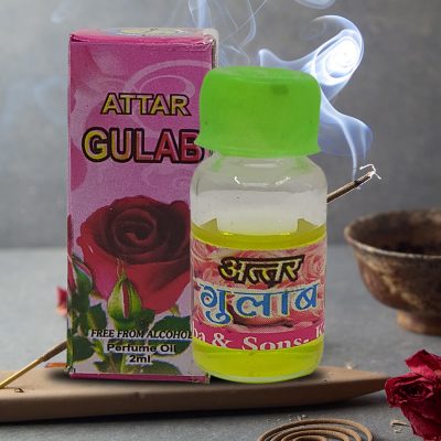 100% Genuine Rose Flowers Attar For Pooja 2 ml (Pack of 2)