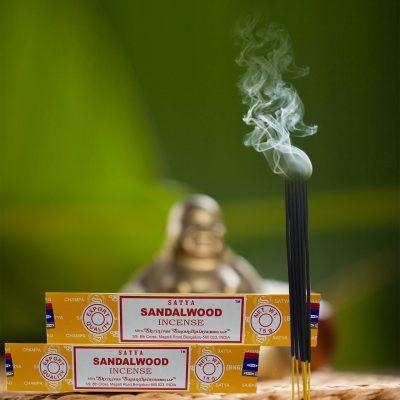 Satya Sandalwood Incense Sticks for Prayer, Meditation, Pooja, Worship, Relexing, Stress Relief